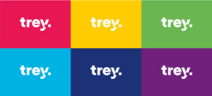 trey versiones a color logo marca marco creativo